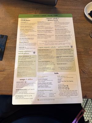 Menu as of June 3, 2025  at Picazzo's  in Glendale