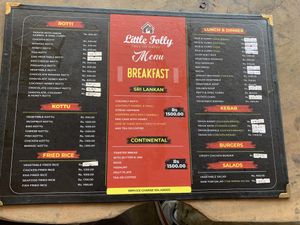 Menu  at Little Folly Hidden Wood Cabins  in Ambagollapathana