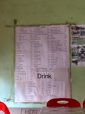 Menu at Mama Lao in Nong Khiaw