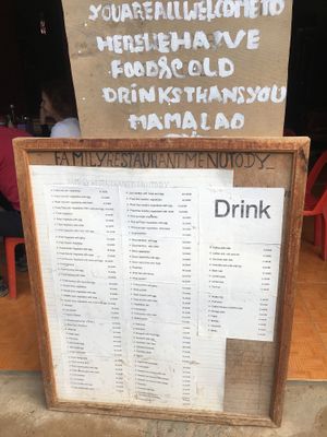 Menu at Mama Lao in Nong Khiaw