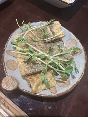 Pan fried soya sheet w laver  at LockCha 樂茶軒 - Admiralty in Hong Kong Island