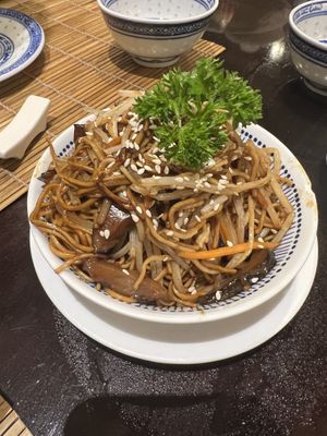 Stir fry noodles w mushroom  at LockCha 樂茶軒 - Admiralty in Hong Kong Island