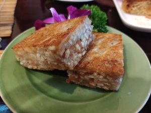 fried taro cakes at LockCha 樂茶軒 - Admiralty in Hong Kong Island