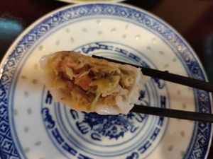 Inside the fried dumpling at LockCha 樂茶軒 - Admiralty in Hong Kong Island
