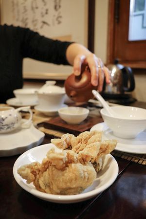 Crispy dumplings with a delicious filling. at LockCha 樂茶軒 - Admiralty in Hong Kong Island