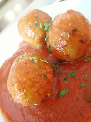 Albóndigas con tomate. at Govinda in Barcelona