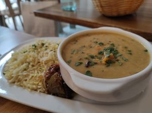 Crema de lentejas indias at Govinda in Barcelona