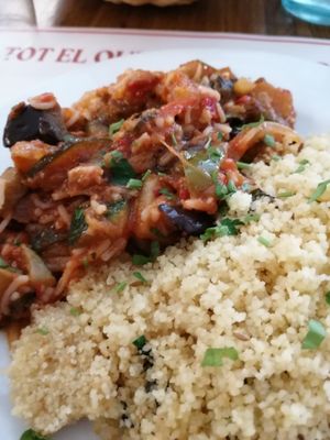 Cus cus con verduras at Govinda in Barcelona