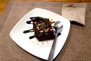 brownie (lunch menu dessert) at Govinda in Barcelona
