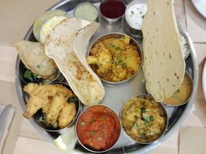 Large mix plate at Govinda in Barcelona