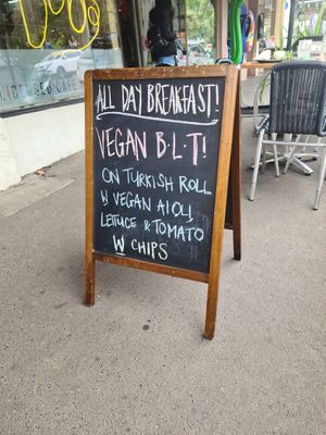 On the board outside at BT Dubs Cafe in Warburton