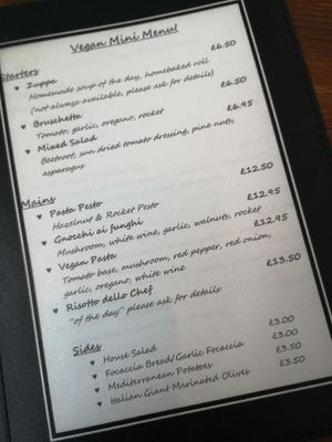 Menu at Amore in Newcastle-under-lyme