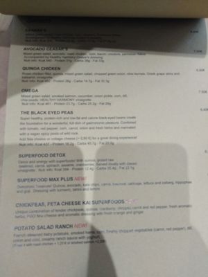 Menu at Healthy Harmony Piraeus in Piraeus