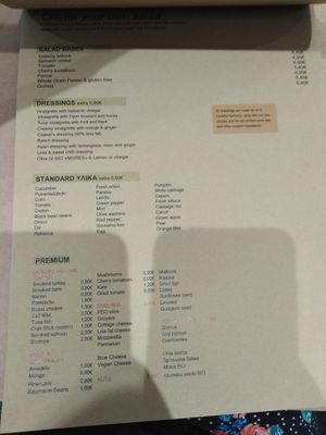 Menu at Healthy Harmony Piraeus in Piraeus