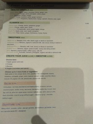 Menu at Healthy Harmony Piraeus in Piraeus