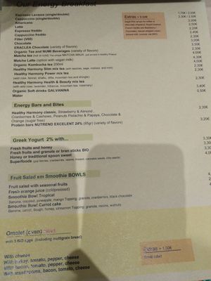 Menu at Healthy Harmony Piraeus in Piraeus