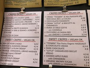 sweet vegan crepe menu at Cocaeta in Venice