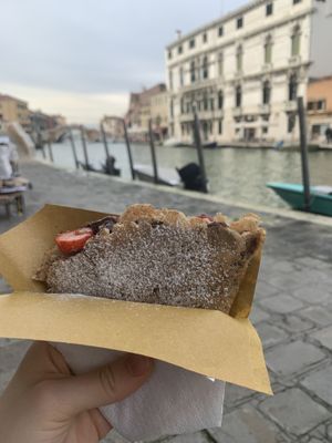 Vegan chocolate and hazelnut with strawberries  at Cocaeta in Venice