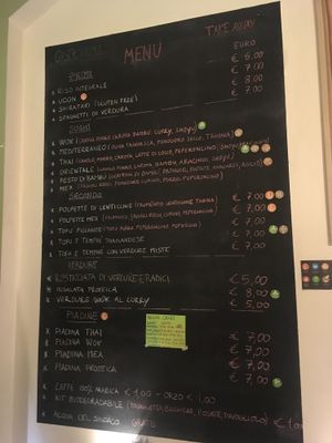 Daily menu blackboard  at Chefnatura in Turin