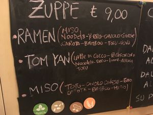 Soup choice at Chefnatura in Turin