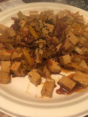 Spicy tofu at Chefnatura in Turin