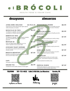Nueva imagen Nuevo menú at Broco's Cafe in Gurabo