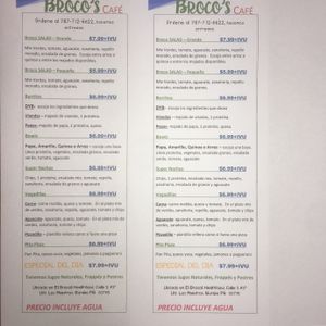 Menú Diario at Broco's Cafe in Gurabo
