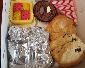 Afternoon tea boxed at  Compassion Cakes in Whitstable