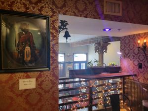 Upstairs dining area at Old Moon Deli & Pie in Galveston