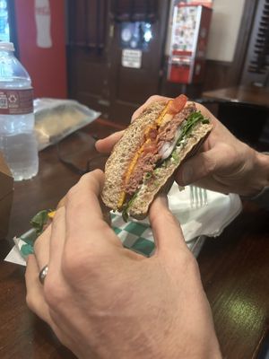 Impossible burger- quite good !  at Old Moon Deli & Pie in Galveston