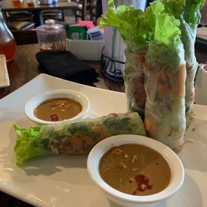 Vegan spring rolls at Old Saigon Cafe in Houston