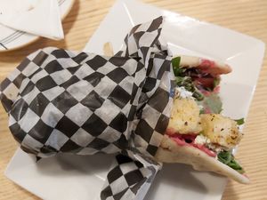 Tofu souvlaki at Sprout in Nelson