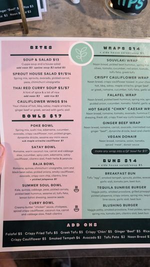 Menu 2024 at Sprout in Nelson