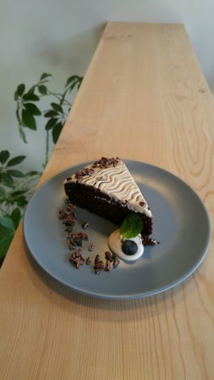 vegan chocolate cake at Sprout in Nelson