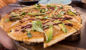 pizza at Fruto Mistico in Tulum