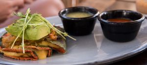 quesadillas con hoja santa at Fruto Mistico in Tulum