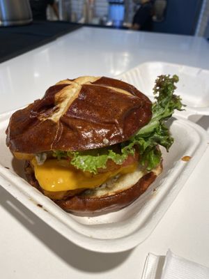 Fish-n-Chips Burger.  at Next Level Burger - Brooklyn in Brooklyn