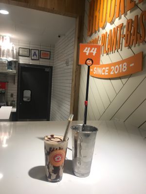 They give you the leftover extra shake!   at Next Level Burger - Brooklyn in Brooklyn