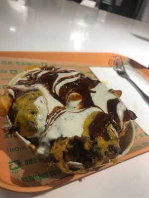 Fries Bleu BBQ style   at Next Level Burger - Brooklyn in Brooklyn