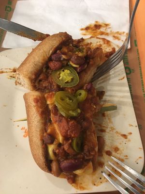 Exploding chili cheese dog at Next Level Burger - Brooklyn in Brooklyn