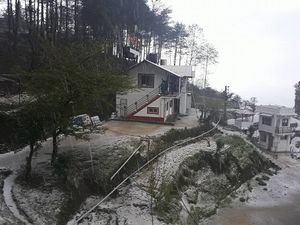 View in snow fall time . at Mountain Paradise Hotel in Nagarkot
