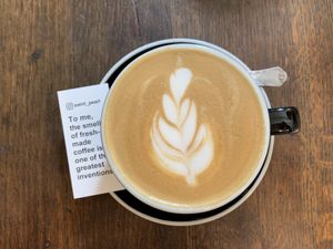 Latte with almond milk at Saint Pearl in Paris