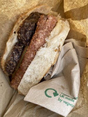 The BEST vegan roll n sausage in Glasgow. Comes with potato scone as standard and black pudding can be added.  at Meadow Road Coffee in Glasgow