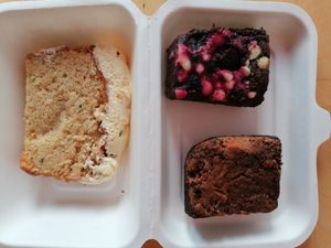 Selection of cakes/brownies at Meadow Road Coffee in Glasgow
