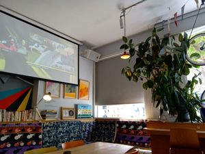 Inside the cafe at Look Mum No Hands in London