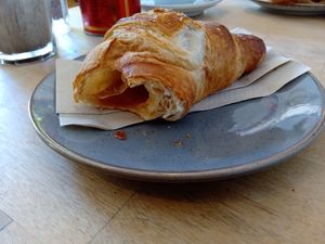 Croissant (with jam visible) at Look Mum No Hands in London