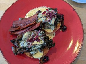 Mushroom and kale at Look Mum No Hands in London