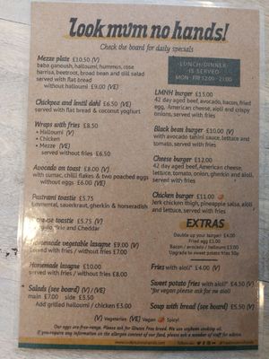 Menu at Look Mum No Hands in London