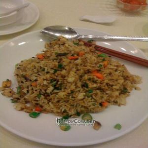 Fried Rice with Olive and Ube pieces at Evergreen Vegetarian Restaurant in Kowloon