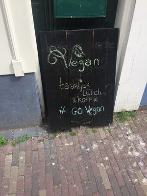 Sign outside  at Barista Cafe in Haarlem